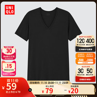 优衣库 男装 HEATTECH V领T恤(短袖 打底内衣) 450526 UNIQLO