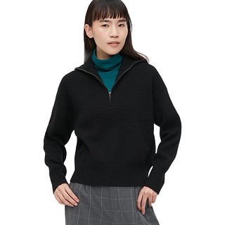 UNIQLO 优衣库 女士高领针织衫 455446 黑色 XL