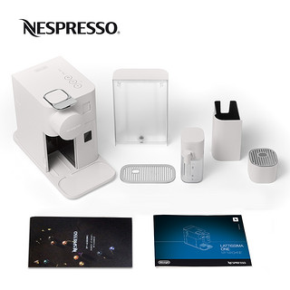 NESPRESSO 小啡象 意式家用奶泡一体胶囊咖啡机套装含100颗胶囊（白色）