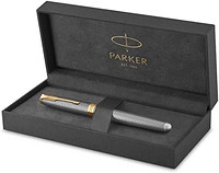 PAKER 派克 Parker 派克 Sonnet 钢笔 | 镶有金边的凿银 | 18k 镀金中号笔尖 | 礼品盒