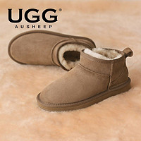 UGG AUSHEEP UGG雪地靴女 情侣款羊皮毛一体休闲低筒男女短靴