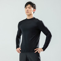 安踏 ANTA纯色打底衫秋季新款男士修身长袖衫圆领舒适跑步健身运动打底上衣