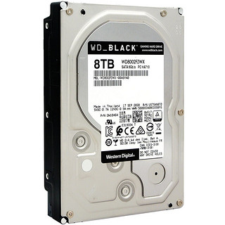 Western Digital 西部数据 黑盘系列 3.5英寸 台式机硬盘 8TB（CMR、7200rpm、128MB）WD8002FZWX