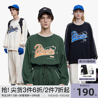 bosie Blue系列 男女款圆领卫衣 1031405028084D 黑色 XL