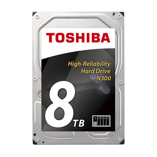 东芝(TOSHIBA)8TB 128MB 7200RPM NAS网络存储机械硬盘 SATA接口 N300系列(HDWN180)