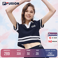 FILA 斐乐 FUSION斐乐潮牌女子POLO2022新款网球上衣