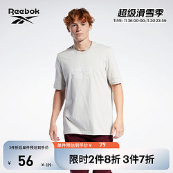 Reebok 锐步 官方情侣款GU3876休闲基础LOGO圆领印花经典短袖T恤