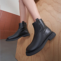 Josiny 卓诗尼 2022冬季新款短筒时装靴粗跟防滑显瘦显脚小时尚百搭女士靴子