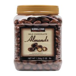 科克兰糖果巧克力_KIRKLAND Signature 科克兰 美国进口kirkland柯克兰杏仁夹心牛奶巧克力豆1.36kgCOSTCO扁桃 ...