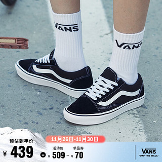 VANS 范斯 经典系列 Old Skool Black 中性运动板鞋 VN000D3HY28 黑白 36.5