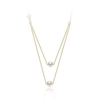 gN pearl 京润珍珠 C337209009307 星阑925银镀金珍珠项链 42cm
