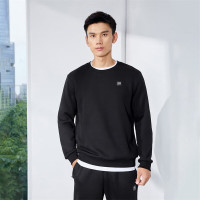 361° 361度卫衣男秋冬季男士上衣圆领运动休闲服简约舒适宽松套头圆领长袖 652234802D-6纯黑 3XL