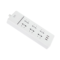 DELIXI 德力西 国标智能插排 6位五孔+3位USB 1.8米