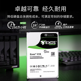 希捷(Seagate)企业级硬盘 10TB 256MB 7200RPM SAS接口 希捷银河Exos X18系列 氦气 ST10000NM013G