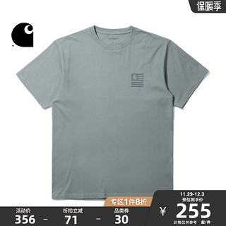 carhartt WIP 短袖T恤男装春夏条纹LOGO凸感撞色印花休闲221005I