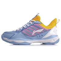 LI-NING 李宁 战戟 2 Lite 女子羽毛球训练鞋 AYTQ028-2 新极光蓝/荧光糖粉 40