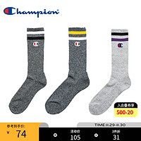 Champion 冠军袜子官网经典小c-logo条纹运动长袜篮球袜