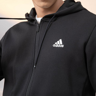 阿迪达斯 （adidas） 男装外套男 旗舰2022秋冬运动服户外连帽防风跑步训练上衣轻薄夹克男士 HB5081/连帽/针织/力荐 XS