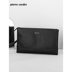 pierre cardin 皮尔·卡丹 皮尔卡丹(pierre cardin)男包信封包商务休闲男士手抓包头层牛皮手拿包 J8A405-100001A黑色