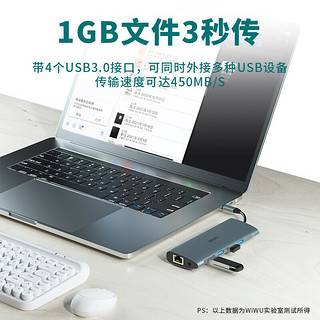 wiwu Type-C扩展坞华为笔记本转换器苹果macbook联想拓展坞USB-C转接头HDMI线 11合1