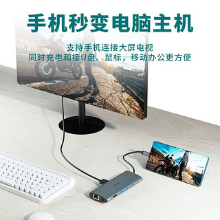 wiwu Type-C扩展坞华为笔记本转换器苹果macbook联想拓展坞USB-C转接头HDMI线 11合1