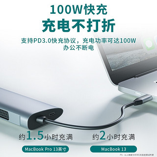 wiwu Type-C扩展坞华为笔记本转换器苹果macbook联想拓展坞USB-C转接头HDMI线 11合1