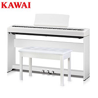 KAWAI 卡瓦依（KAWAI）电钢琴ES120白 88键重锤 便携电子数码钢琴成人儿童初学专业家用 三踏板+双人琴凳礼包