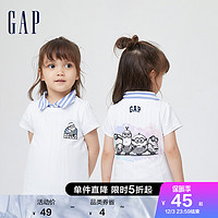 Gap 盖璞 女幼童纯棉运动短袖402669夏季新款童装亲子T恤
