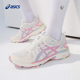 ASICS亚瑟士秋冬女子越野跑鞋GEL-VENTURE 7 MX复古透气运动鞋 35.5 米白色/粉色(尺码偏小）