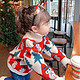 毛衣2022新款加厚套头宝宝洋气冬装保暖高领圣诞针织上衣 红色小雪人 90cm