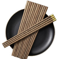 SUNCHA 双枪 家用筷子 10双+2双铜头鸡翅木筷组合