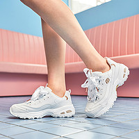 SKECHERS 斯凯奇 女鞋丝带蝴蝶结熊猫鞋小白鞋厚底休闲鞋11976-WGD