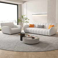几度 北欧轻奢羊羔绒沙发家用客厅小户型意式现代简约三人位直排沙发