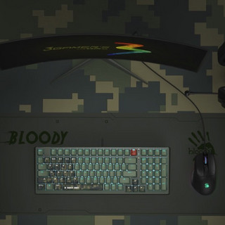 A4TECH 双飞燕 血手幽灵系列 T98 98键 有线机械键盘 像素绿 变速光轴 单光