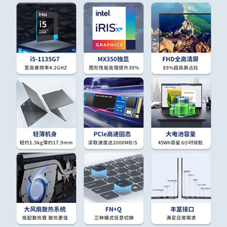  Lenovo/联想 高性能 笔记本电脑 MX350独显 IPS全高清屏  ：i5-1135G7 16G内存 512G固态 无机械硬盘 1920*1080 intel i5 512GB MX350 60Hz 16GB