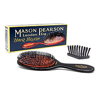 MASON PEARSON MasonPearson梅森皮尔森‘初级’尼龙鬃毛梳附带清洁梳 HBBN2C