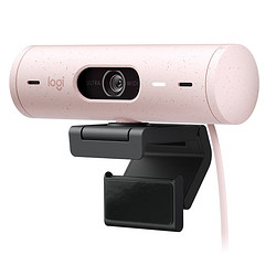 logitech 罗技 BRIO 500高清网络会议摄像头自动光线校正自动取景真实自然降噪麦克风 粉色