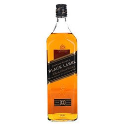 JOHNNIE WALKER 尊尼获加 黑方黑牌苏格兰调和型威士忌12年 黑牌1000ml