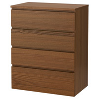 IKEA 宜家 MALM 马尔姆 简约四斗柜 褐色 80*48*100cm