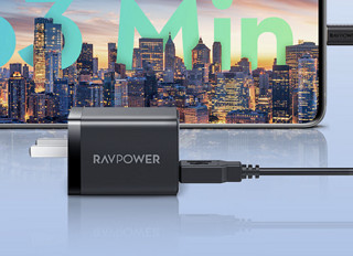 RAVPOWER 睿能宝 RP-PC170 30W 充电器 二合一