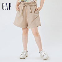 Gap 盖璞 女童甜美系带可爱直筒短裤670300 夏季新款童装洋气高腰纸袋裤