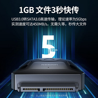 绿联USB3.0转SATA易驱线 2.5/3.5英寸硬盘数据连接线转换器 笔记本台式机接硬盘光驱存储转接头 配12V2A电源