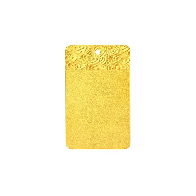 MOKINGRAN 梦金园 无事方牌足金吊坠