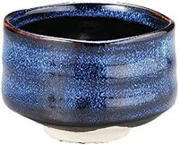 美浓烧 Yamakiikai 抹茶碗 藏青色 390ml 海参 美浓烧 M1438 蓝色 直径 11.5cm