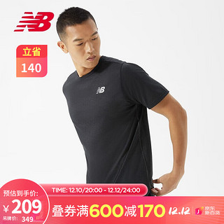 new balance NB官方22新款AMT21262男款冰感科技夏季休闲运动舒适短袖T恤 BK AMT21262 XL