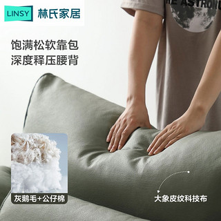LINSY 林氏家居 意式简约布艺沙发客厅小户型科技布沙发家具大象耳朵S152