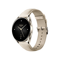 Xiaomi 小米 Watch S2 智能手表 42mm 浅金色不锈钢表壳 浅杏色真皮表带（北斗、GPS、血氧）
