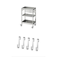IKEA 宜家 KUNGSFORS康福斯 IKEA00000473 厨房置物手推车 3层 60*40*90cm 白色 含S形挂钩