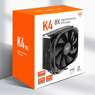 PCCOOLER 超频三 K4 BK 156mm 风冷散热器 黑色