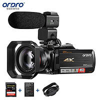 欧达（ORDRO）AC5 4K摄像机专业直播录像机家用手持DV光学变焦高清数码摄影机vlog短视频会议 黑色 AC5实用版